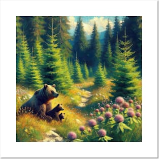 Bear family Posters and Art